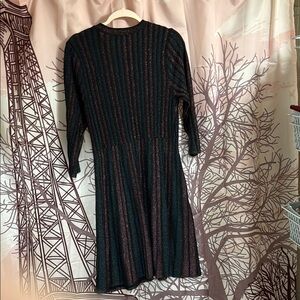Striped Black and Brown Women's Dress new no tags